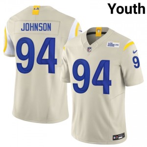 Desjuan Johnson Los Angeles Rams #94 Youth Exclusive Football Embroidery Jersey - Bone Edition 40807321