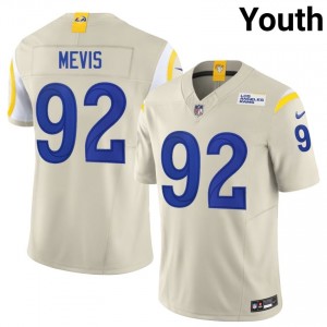 Harrison Mevis Los Angeles Rams #92 Youth Gameday Football Embroidery Jersey - Bone Edition 62542009