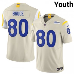 Isaac Bruce LA Rams #80 Youth Pro-Grade Football Stitch Jersey - Bone Edition 89916797