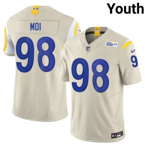 Jaxson Moi Los Angeles Rams #98 Youth Classic Football Embroidery Jersey - Bone Edition 17534711