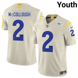 Jaylen McCollough Rams #2 Youth NFL Football Stitched Jersey - Bone Edition 74772067