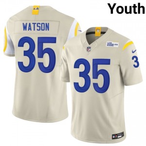 Jaylen Watson LA Rams #35 Youth Durable Football Stitch Jersey - Bone Edition 56967486
