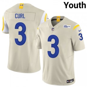 Kam Curl LA Rams #3 Youth Exclusive Football Stitch Jersey - Bone Edition 69507718