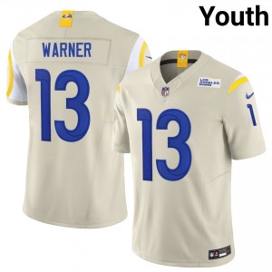 Kurt Warner Rams #13 Youth Iconic Football Stitched Jersey - Bone Edition 68052999