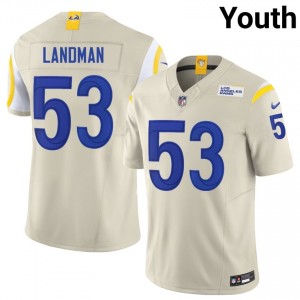 Nate Landman Los Angeles Rams #53 Youth Elite Football Embroidery Jersey - Bone Edition 91039189