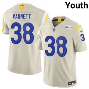 Nick Vannett Los Angeles Rams #38 Youth Pro Cut Football Embroidery Jersey - Bone Edition 13164616