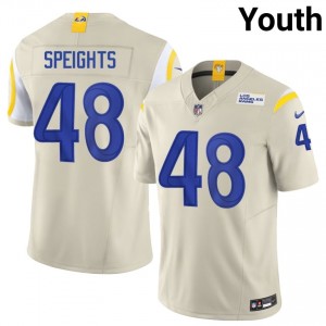 Omar Speights Los Angeles Rams #48 Youth Officially Licensed Football Embroidery Jersey - Bone Edition 82972087