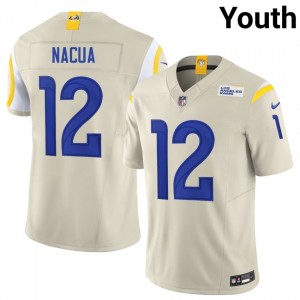 Puka Nacua Rams #12 Youth Exclusive Football Stitched Jersey - Bone Edition 58669466