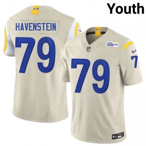 Rob Havenstein LA Rams #79 Youth Iconic Football Stitch Jersey - Bone Edition 93648477