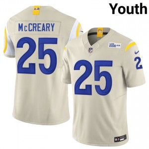 Roger McCreary Rams #25 Youth Authentic Football Stitched Jersey - Bone Edition 13438894