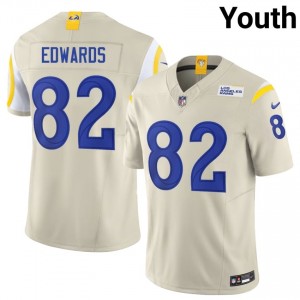 Tru Edwards LAR #82 Youth Fresh Football Sewn Jersey - Bone Edition 97862358